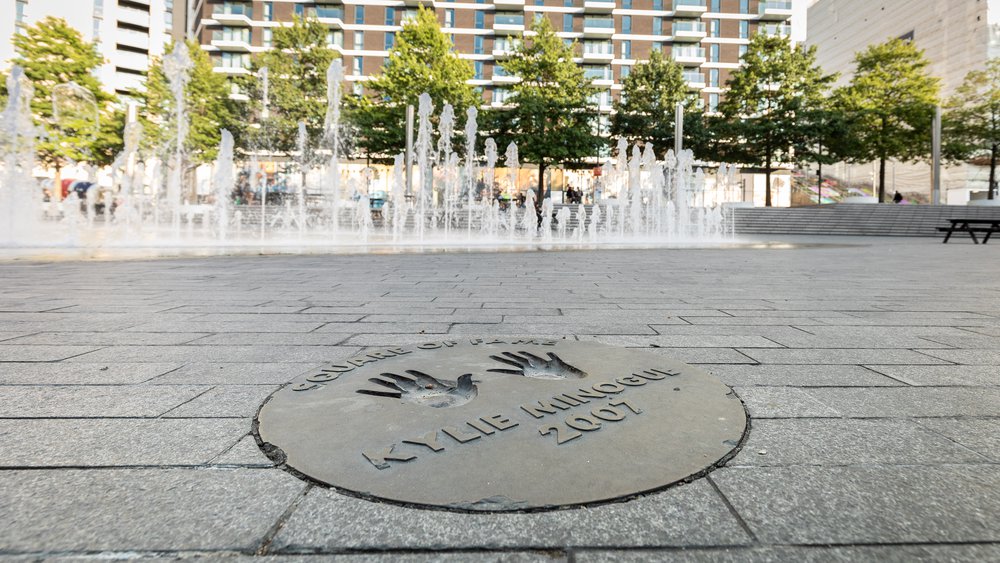 Kylie Minogue's handprints at the Square of Fame in Wembley Parl
