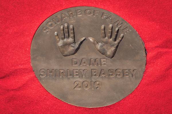 Dame Shirley Bassey's handprints outside The SSE Arena, Wembley at Wembley Park