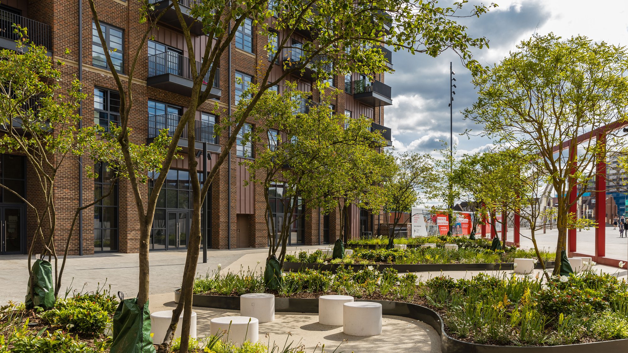 Green spaces outside Tipi's Ferrum in Wembley Park
