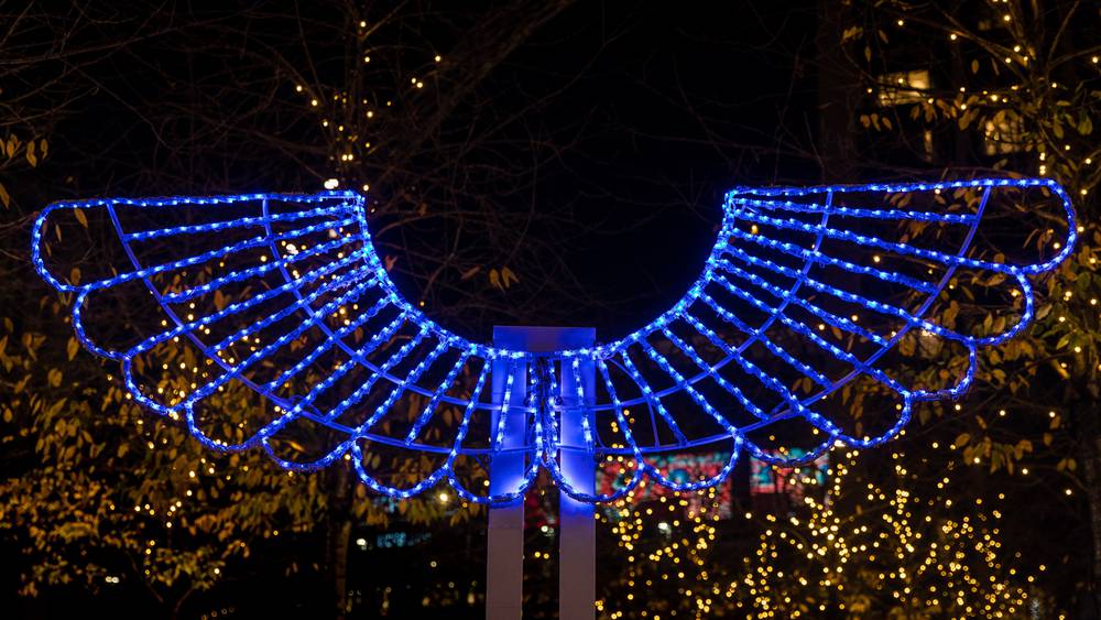 Christmas Angel Wings in Wembley Park