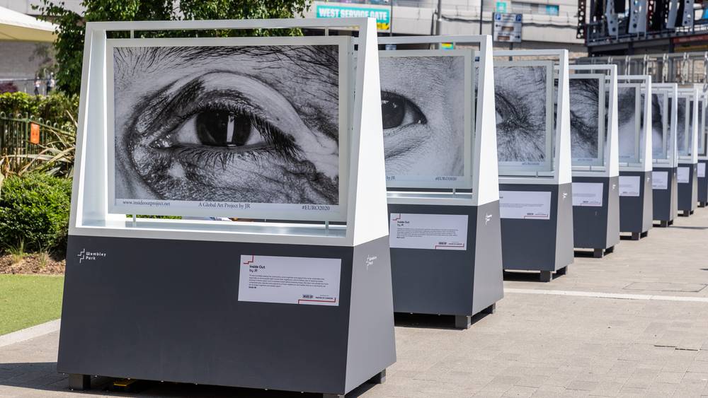 Inside Out London by JR photo exhibit in Wembley Park