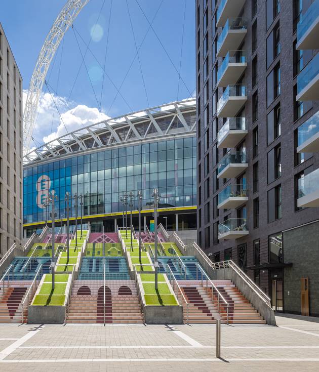 Facade by MNPL on Wembley Park's Spanish Steps as part of the Wembley Park Art Trail
