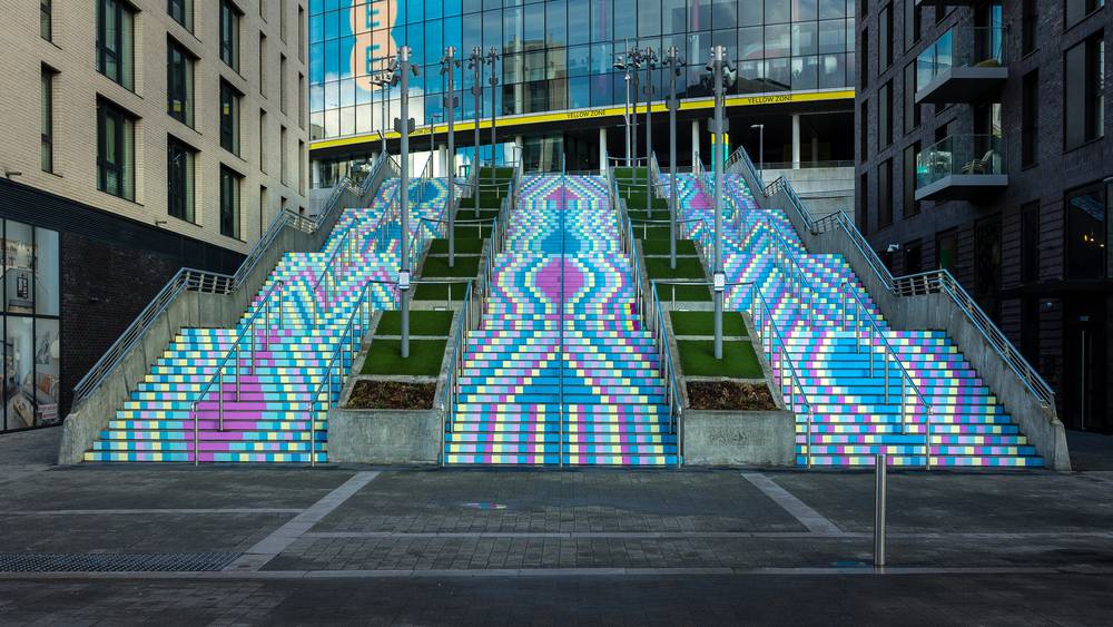 'Steps for Change' by Acrylicize, part of the free Wembley Park Art Trail