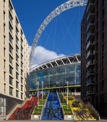 'Messenger' by Claire Luxton on our Spanish Steps as part of the free Wembley Park Art Trail