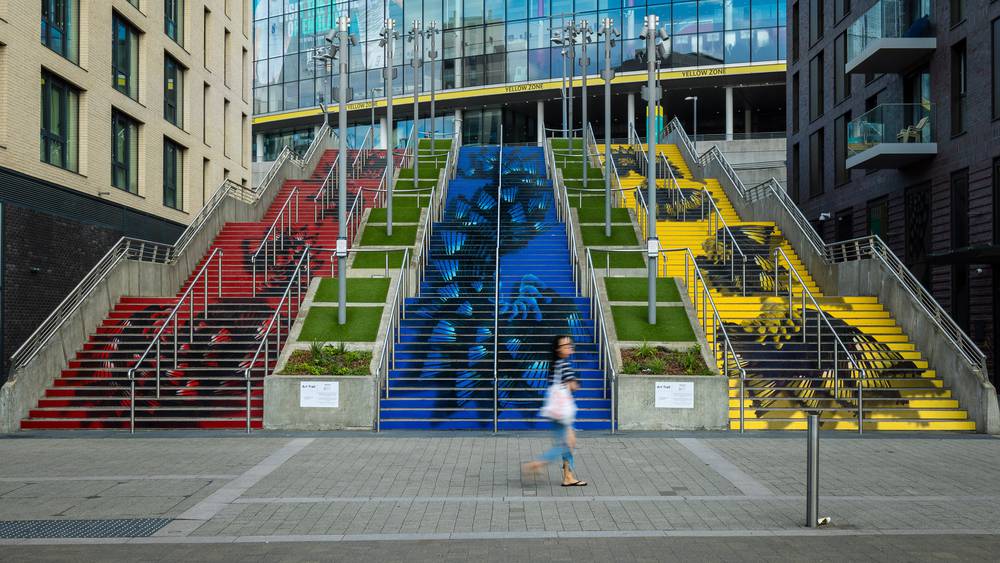'Messenger' by Claire Luxton on our Spanish Steps as part of the free Wembley Park Art Trail