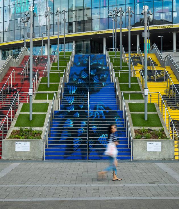'Messenger' by Claire Luxton on our Spanish Steps as part of the free Wembley Park Art Trail