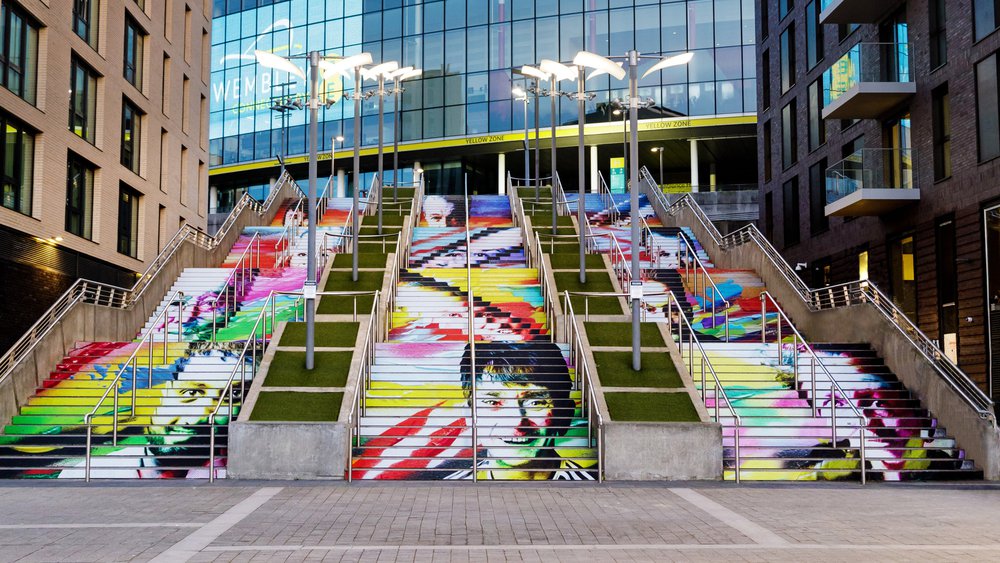 One in Four by Frank Styles on the Spanish Steps at Wembley Park