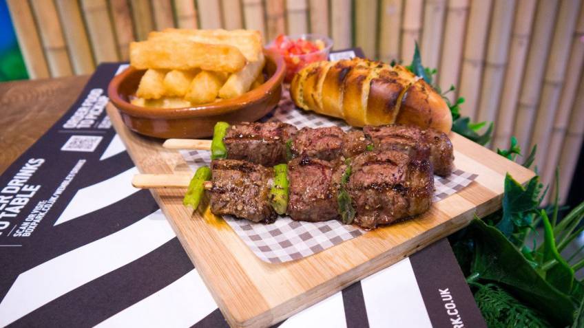 Platter from Ipanema Barbecue at Boxpark Wembley in Wembley Park