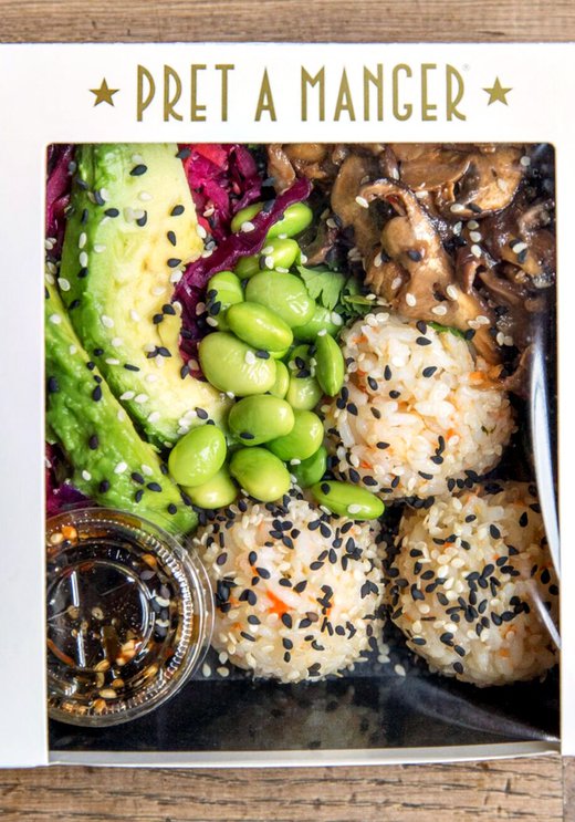 Pret a Manger Mushroom Sushi Salad in London Designer Outlet in Wembley Park