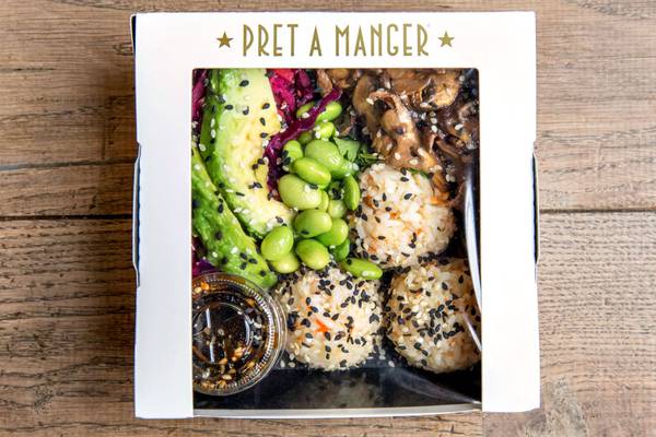 Pret a Manger Mushroom Sushi Salad in London Designer Outlet in Wembley Park