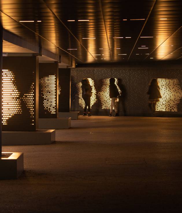Shadow Wall by Jason Bruges in Wembley Park