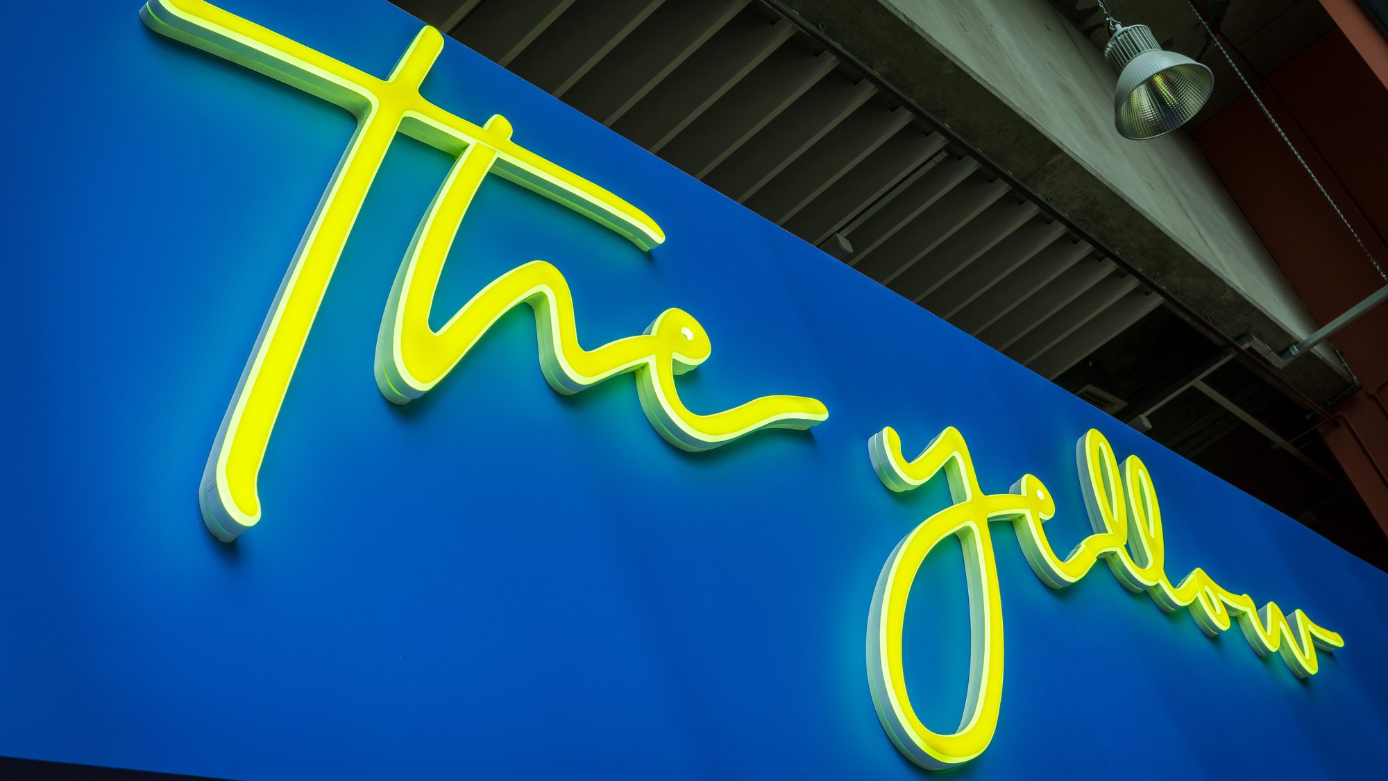 The Yellow Neon Sign in Wembley Park