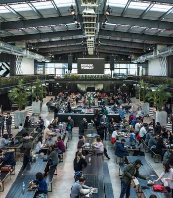BOXPARK Wembley interior street food hall Bon Jovi concert 2026