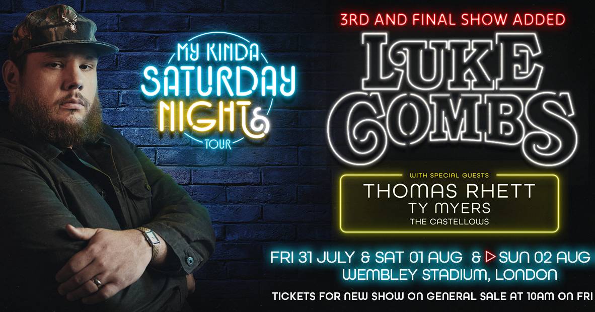 Luke Combs | Wembley Stadium 1 August 2026 Concert Guide