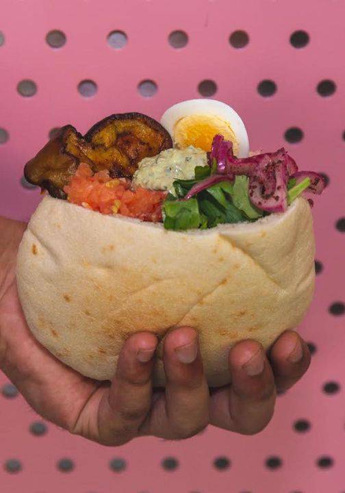 Pita from Sunshine Hummus at Boxpark Wembley in Wembley Park