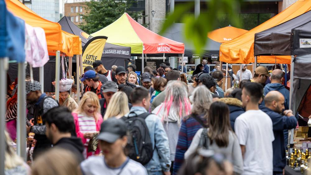 Wembley Park Market Diwali Special: Busy Market Stalls